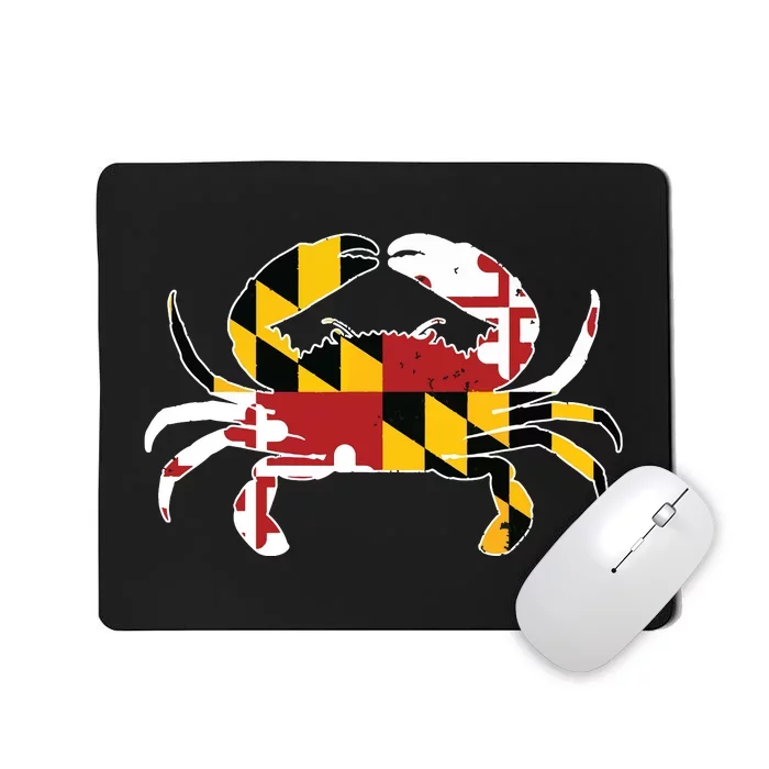 Maryland Blue Crab Vintage Maryland Flag Pride Mousepad