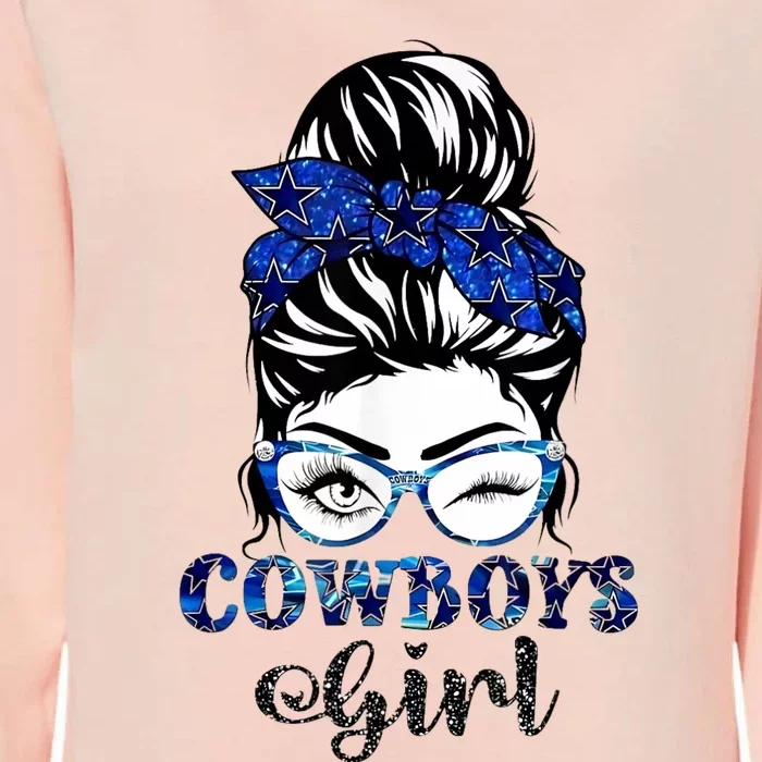 Messy Bun Cowboys Girl Sport Fan Womens California Wash Sweatshirt