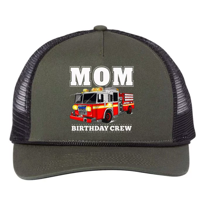 Mom Birthday Crew Fire Truck Firefighter Retro Rope Trucker Hat Cap