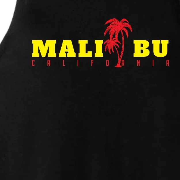 Malibu Beach California Souvenir Ladies Tri-Blend Wicking Tank