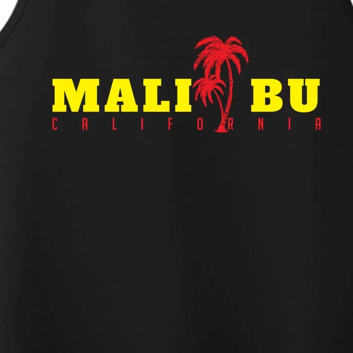 Malibu Beach California Souvenir Performance Tank