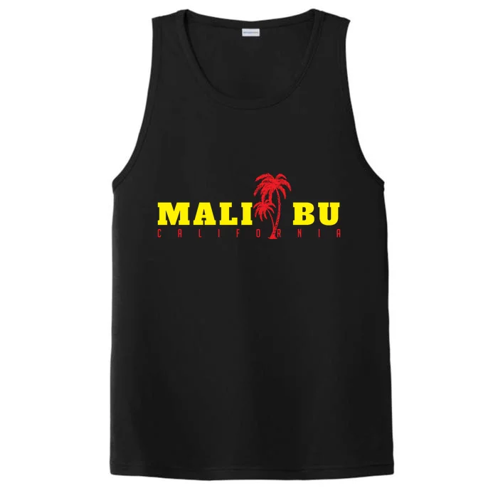 Malibu Beach California Souvenir Performance Tank