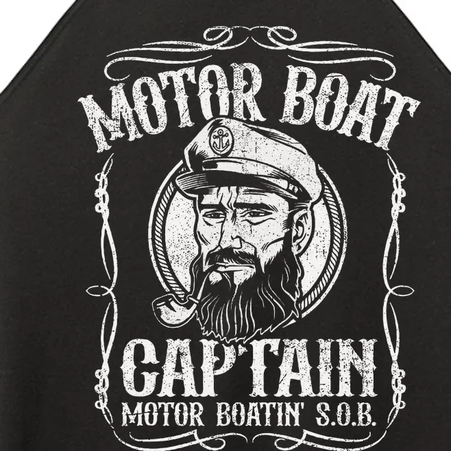 Motor Boat Captain Funny Pontoon Boating Motor Boatin Lake Women’s Perfect Tri Rocker Tank