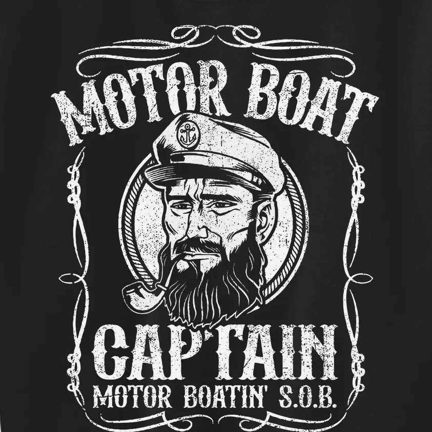 Motor Boat Captain Funny Pontoon Boating Motor Boatin Lake Kids Sweatshirt