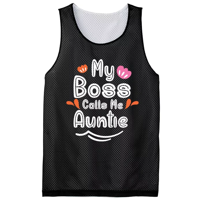 My Boss Calls Me Auntie Mesh Reversible Basketball Jersey Tank