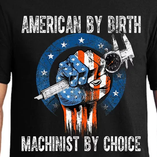 Machinist By Choice American Usa Flag Cnc Machine Operator Pajama Set