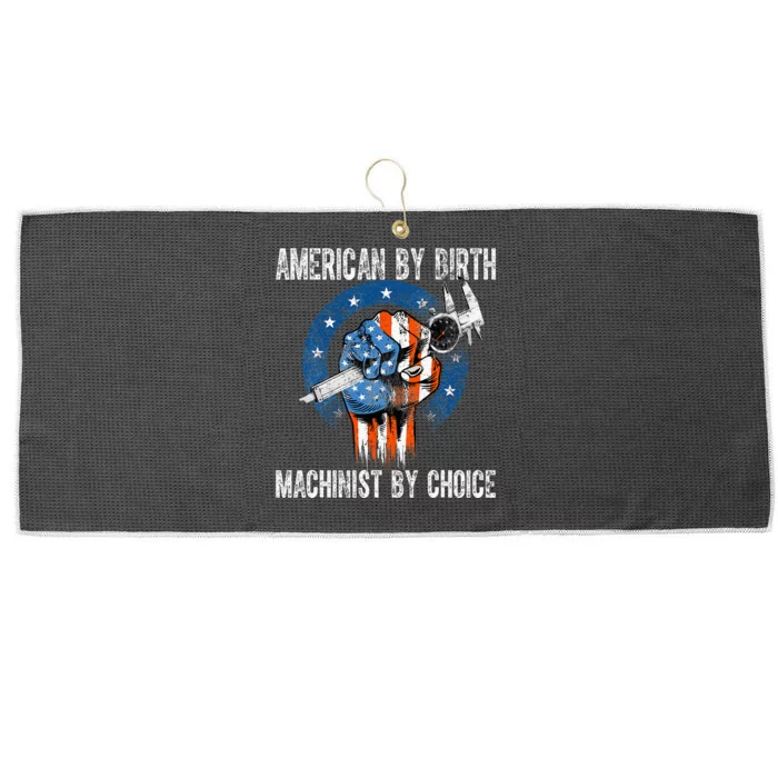 Machinist By Choice American Usa Flag Cnc Machine Operator Large Microfiber Waffle Golf Towel