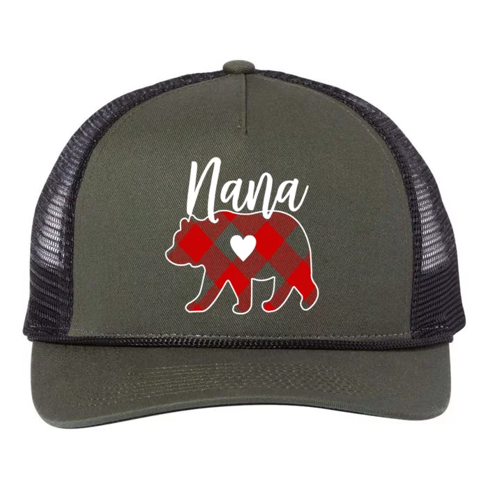 Mama Bear Christmas Pajama Red Plaid Buffalo Family Retro Rope Trucker Hat Cap