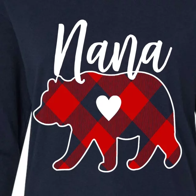 Mama Bear Christmas Pajama Red Plaid Buffalo Family Womens Cotton Relaxed Long Sleeve T-Shirt