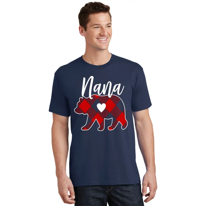 Mama Bear Christmas Pajama Red Plaid Buffalo Family T-Shirt