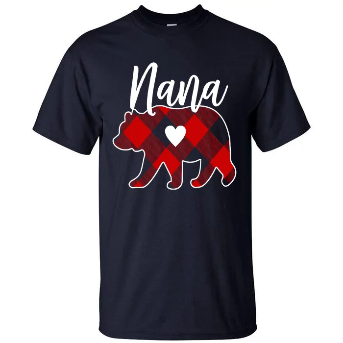 Mama Bear Christmas Pajama Red Plaid Buffalo Family Tall T-Shirt