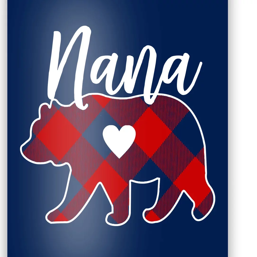 Mama Bear Christmas Pajama Red Plaid Buffalo Family Poster