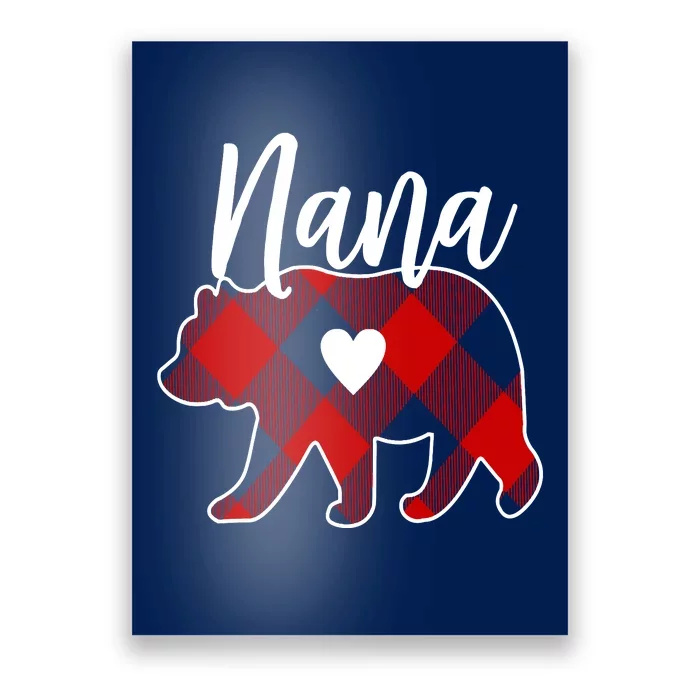 Mama Bear Christmas Pajama Red Plaid Buffalo Family Poster