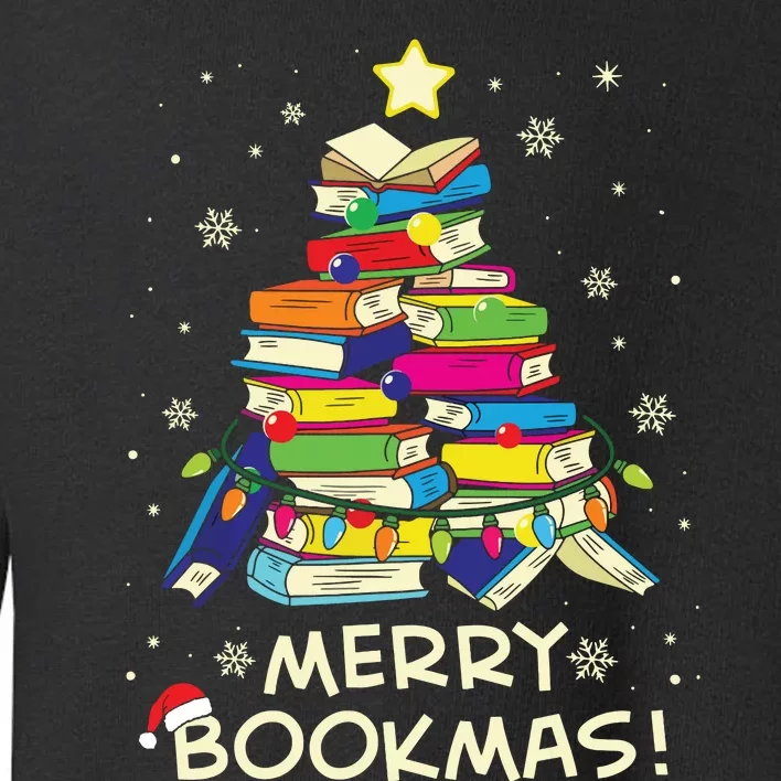 Merry Bookmas Christmas Library Tree Shirts Reading Librarian Toddler Sweatshirt