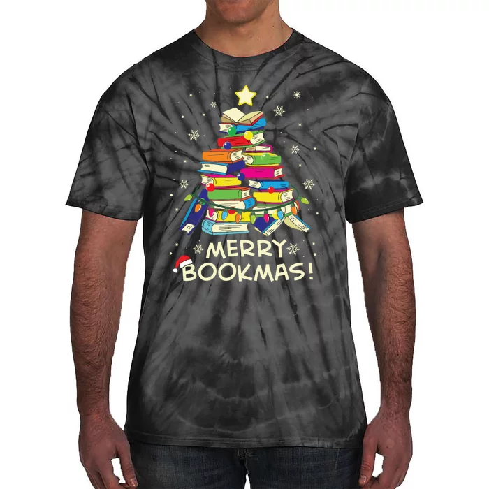 Merry Bookmas Christmas Library Tree Shirts Reading Librarian Tie-Dye T-Shirt