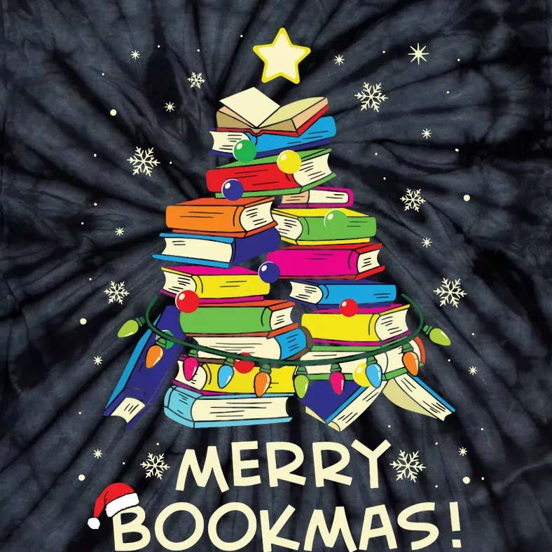 Merry Bookmas Christmas Library Tree Shirts Reading Librarian Tie-Dye T-Shirt