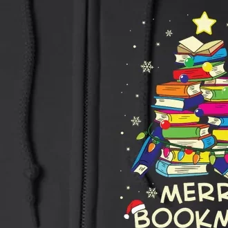 Merry Bookmas Christmas Library Tree Shirts Reading Librarian Full Zip Hoodie