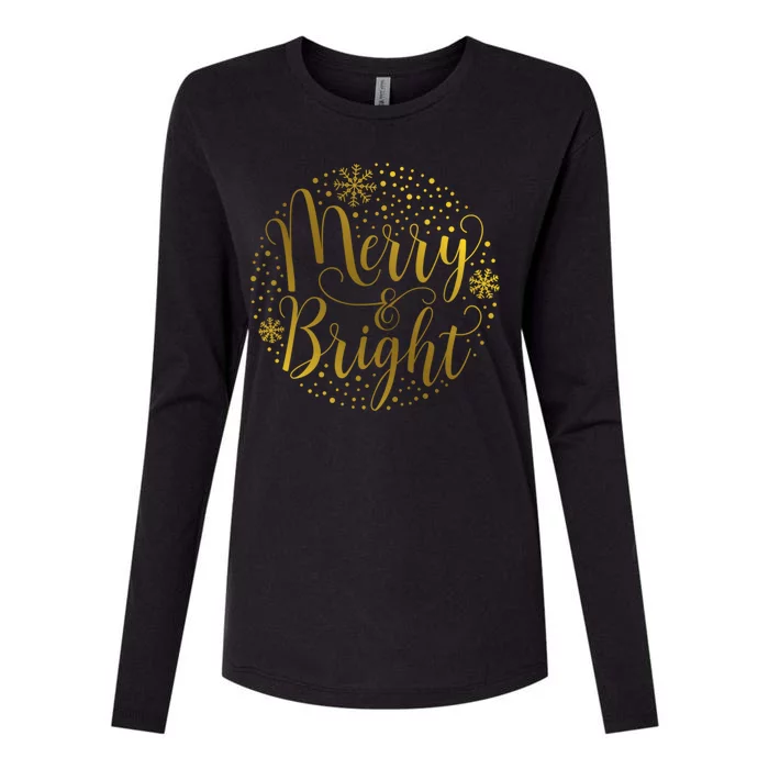 Merry & Bright Christmas Patterns Womens Cotton Relaxed Long Sleeve T-Shirt