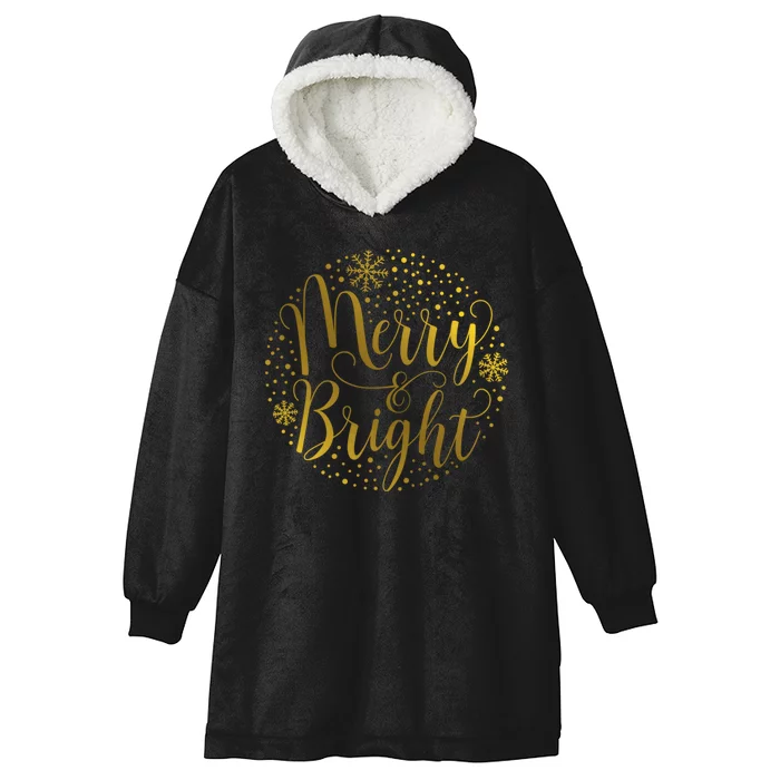 Merry & Bright Christmas Patterns Hooded Wearable Blanket