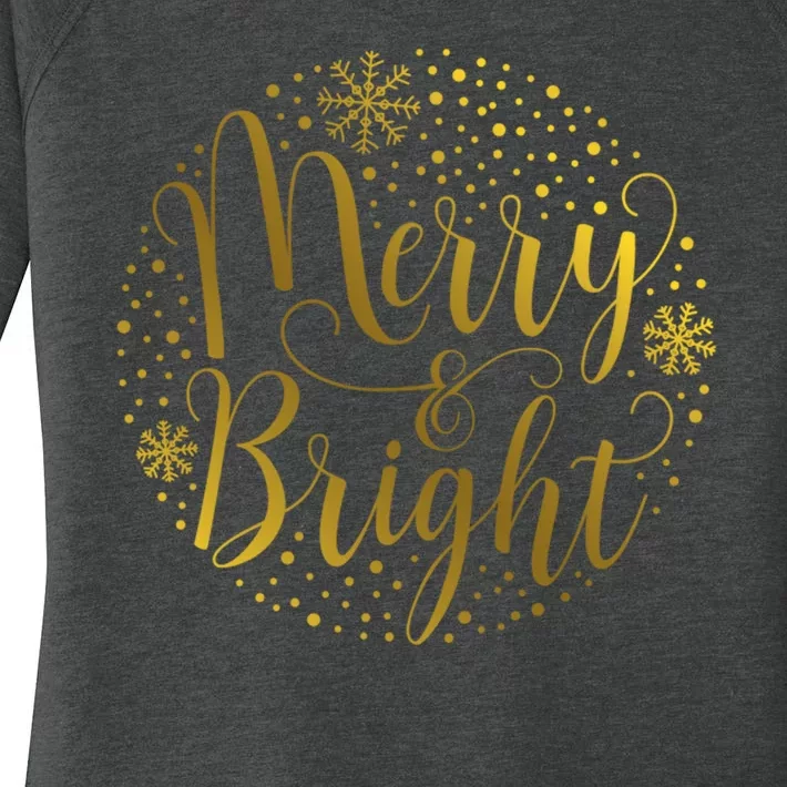 Merry & Bright Christmas Patterns Women's Perfect Tri Tunic Long Sleeve Shirt