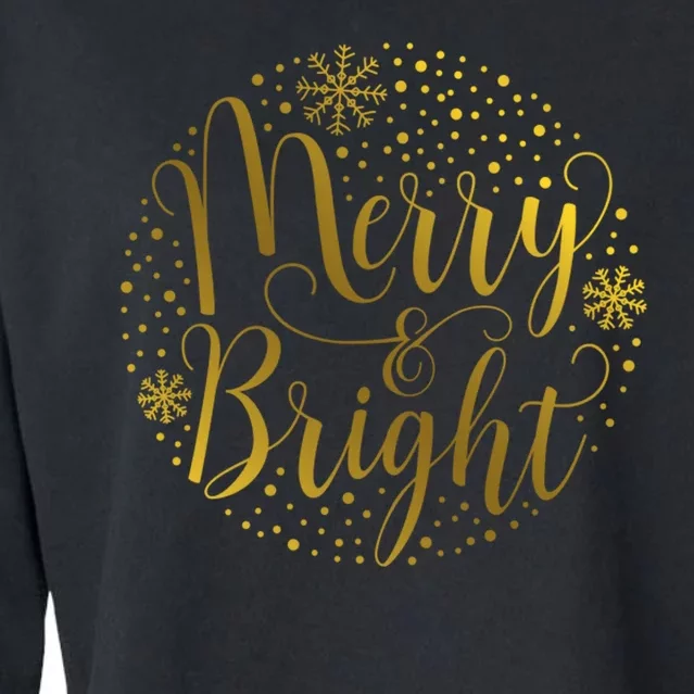 Merry & Bright Christmas Patterns Cropped Pullover Crew