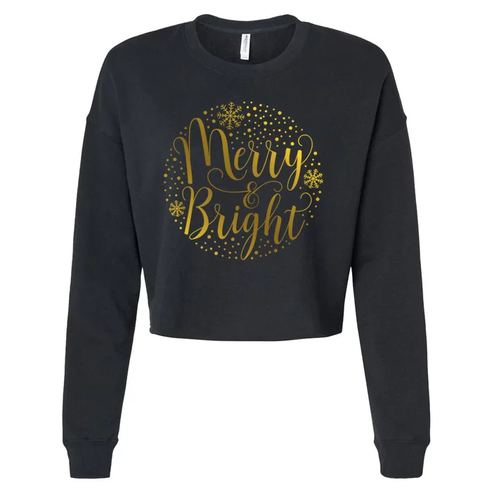 Merry & Bright Christmas Patterns Cropped Pullover Crew