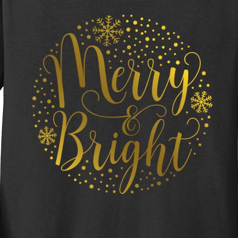 Merry & Bright Christmas Patterns Kids Long Sleeve Shirt