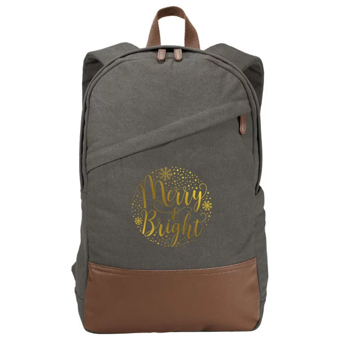 Merry & Bright Christmas Patterns Cotton Canvas Backpack