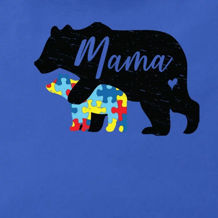 Mama Bear Cute Autism Awareness Mom With Puzzle Piece Cub Cute Gift Zip Tote Bag