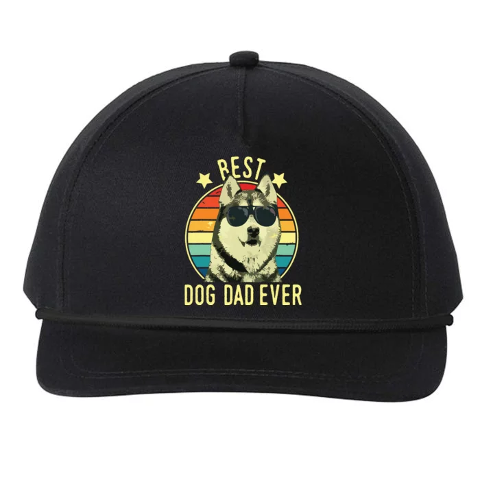 Men Best Dog Dad Ever Siberian Husky Fathers Day Gift Snapback Five-Panel Rope Hat