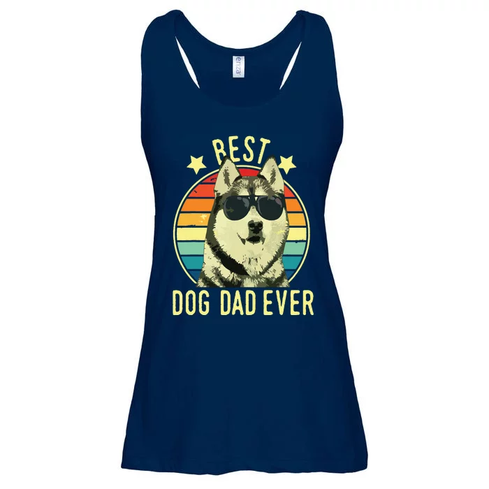 Men Best Dog Dad Ever Siberian Husky Fathers Day Gift Ladies Essential Flowy Tank