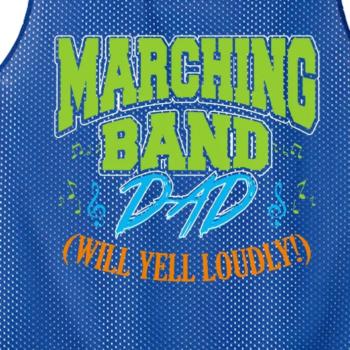 Marching Band Dad (Will Yell Loudly!) Cool Gift Mesh Reversible Basketball Jersey Tank