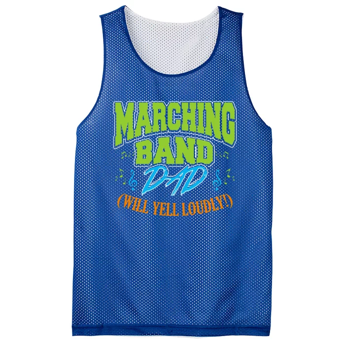 Marching Band Dad (Will Yell Loudly!) Cool Gift Mesh Reversible Basketball Jersey Tank