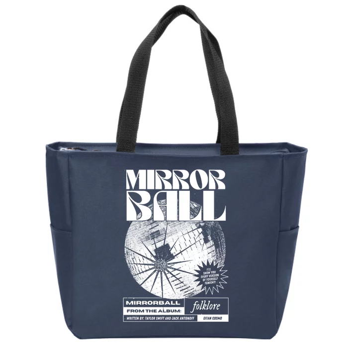 Mirror Ball Disco 70s 80s 90s Balls Folklore Zip Tote Bag