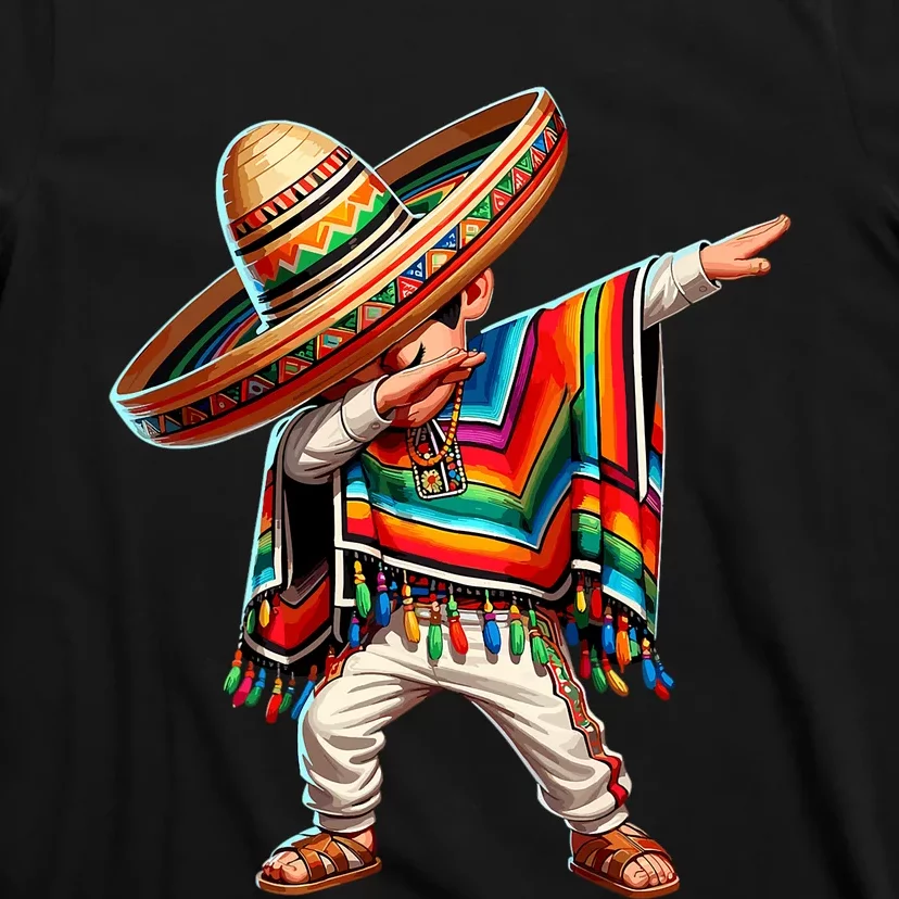 Mexican Boy Dabbing Poncho Cinco De Mayo T T-Shirt