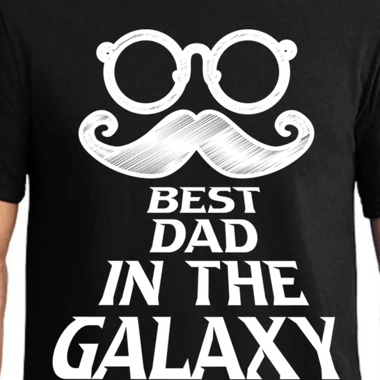 Mustache Best Dad In The Galaxy Proud Cool Parent Daddy Gift Pajama Set