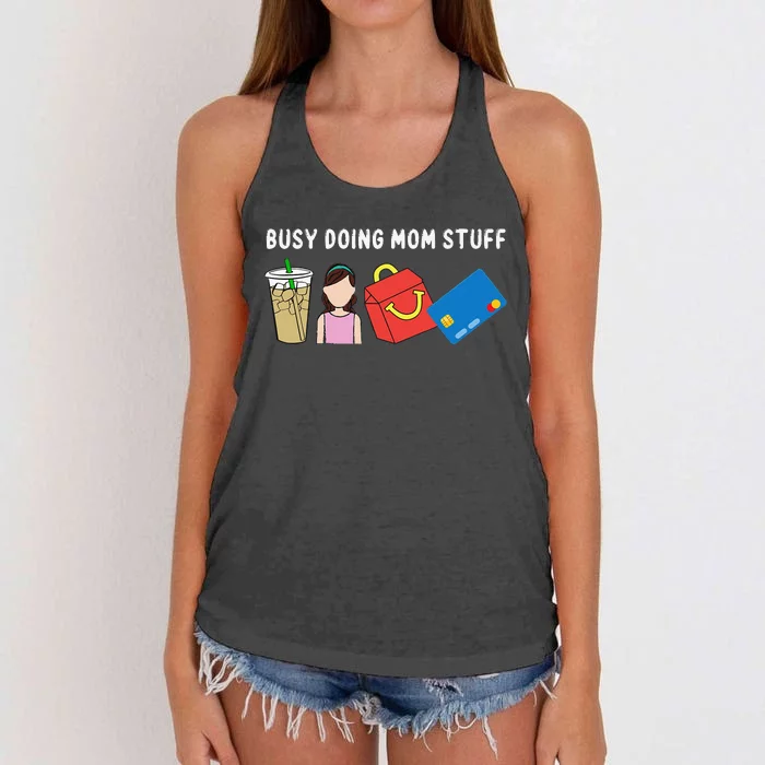 Mama Busy Doing Mom Stuff gift Mother's Day Women's Knotted Racerback Tank