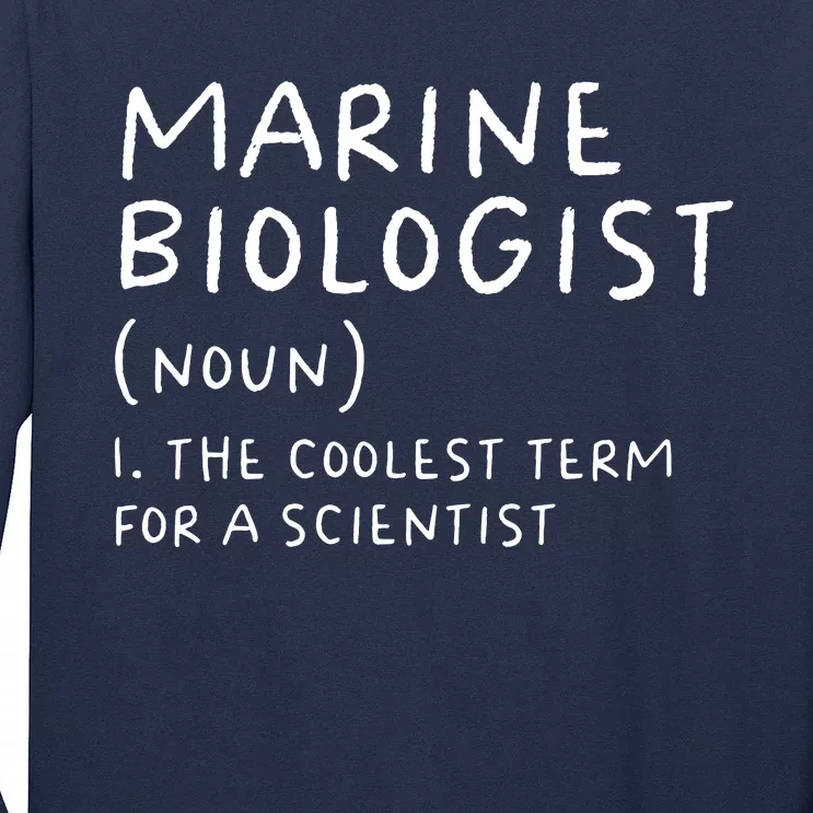 Marine Biologist Definition Funny Scientist Science Teacher Long Sleeve Shirt