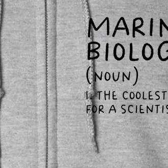 Marine Biologist Definition Funny Scientist Science Teacher Full Zip Hoodie