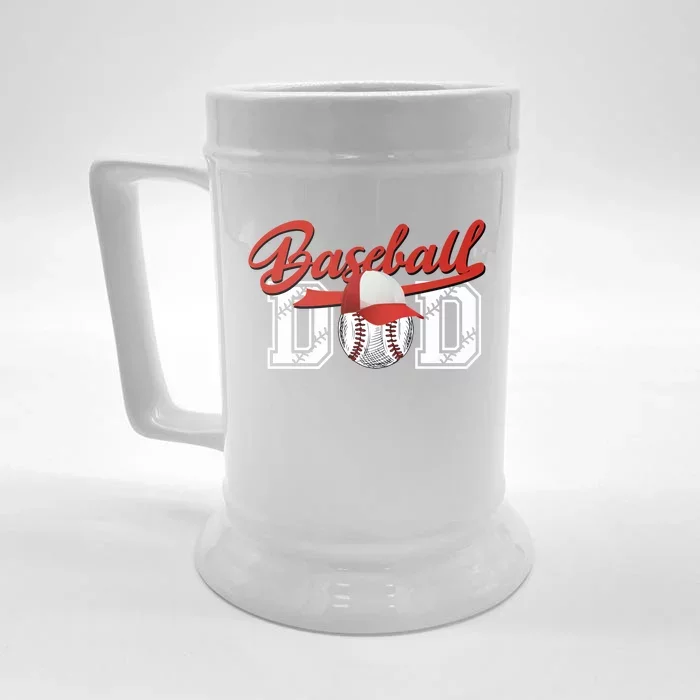 Men Baseball Dad Gift Game Day Baseball Fathers Day Gift Front & Back Beer Stein