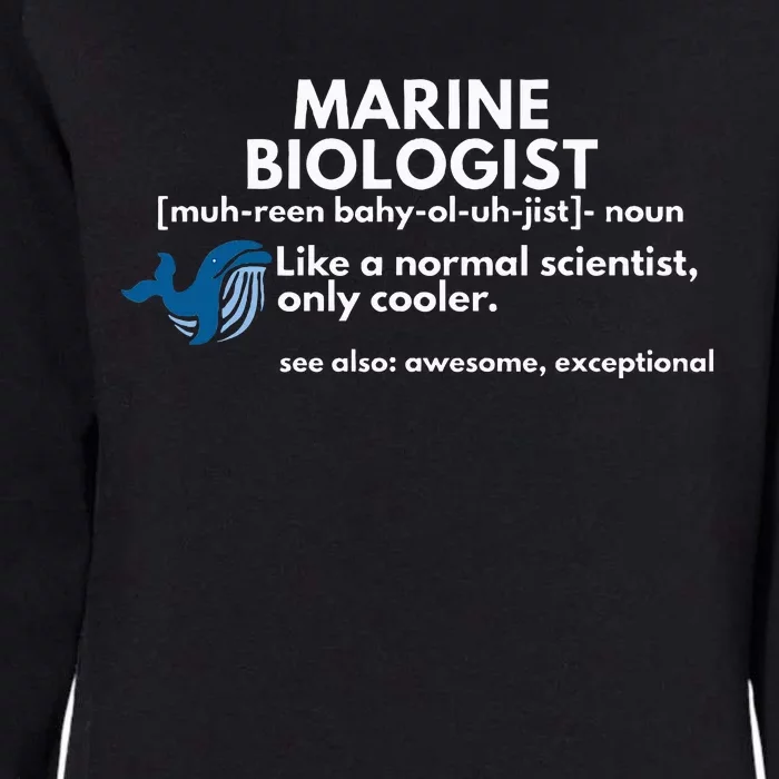 Marine Biologist Definition Funny Science Womens California Wash Sweatshirt