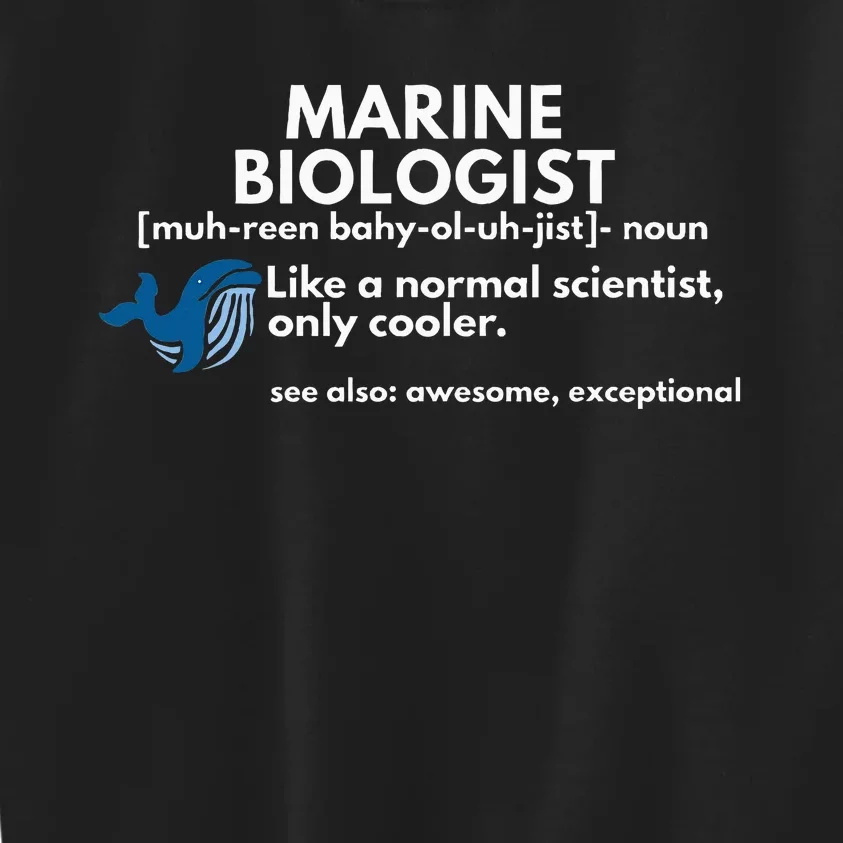 Marine Biologist Definition Funny Science Kids Sweatshirt