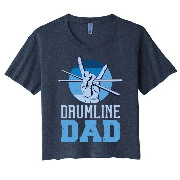 Marching Band Drum Major Drumline Dad Women's Crop Top Tee