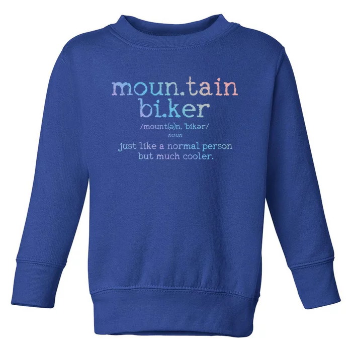 Mountain Biker Definition Funny Mtb Downhill Biking Gift Toddler Sweatshirt