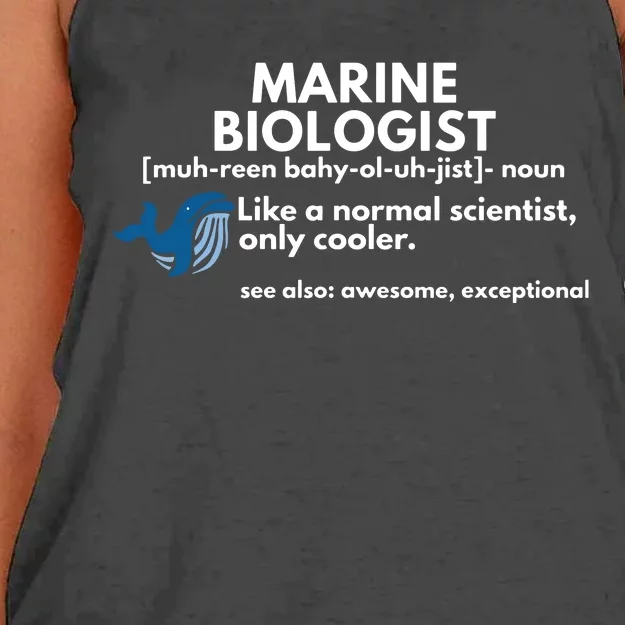 Marine Biologist Definition Funny Science Women's Knotted Racerback Tank