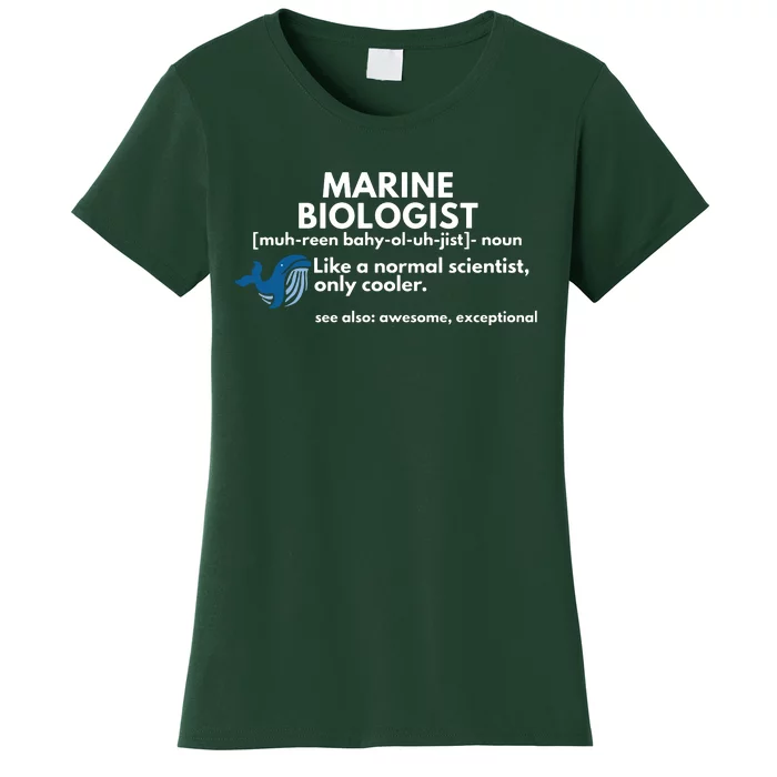 Marine Biologist Definition Funny Science Women's T-Shirt