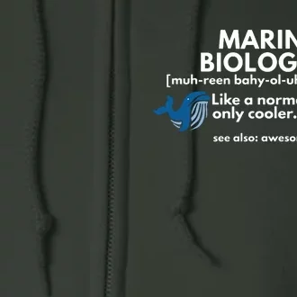 Marine Biologist Definition Funny Science Full Zip Hoodie