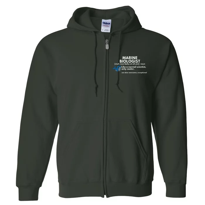 Marine Biologist Definition Funny Science Full Zip Hoodie