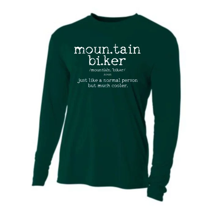 Mountain Biker Definition Funny MTB Downhill Biking Gift Cooling Performance Long Sleeve Crew