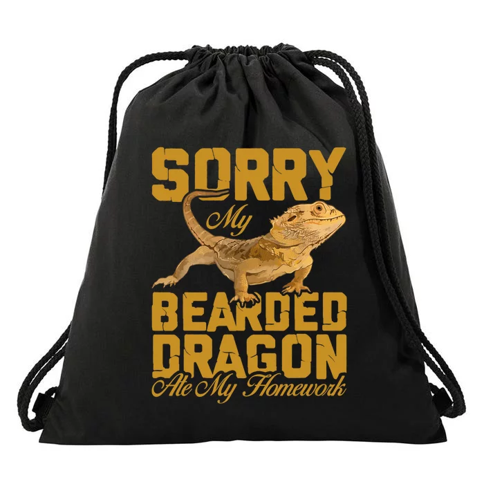 My Bearded Dragon Ate My Homework Bearded Dragon Drawstring Bag